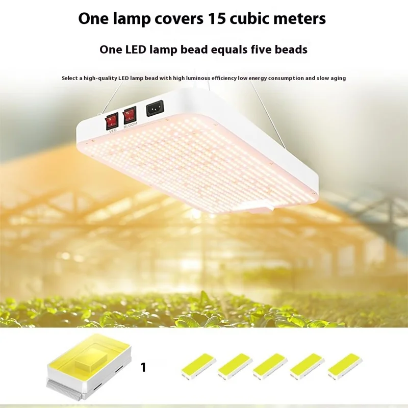 Lampe de croissance pour plantes à spectre complet avec 608 LED, simulation de lumière solaire, lampe segmentée pour petites plantes - Prise US