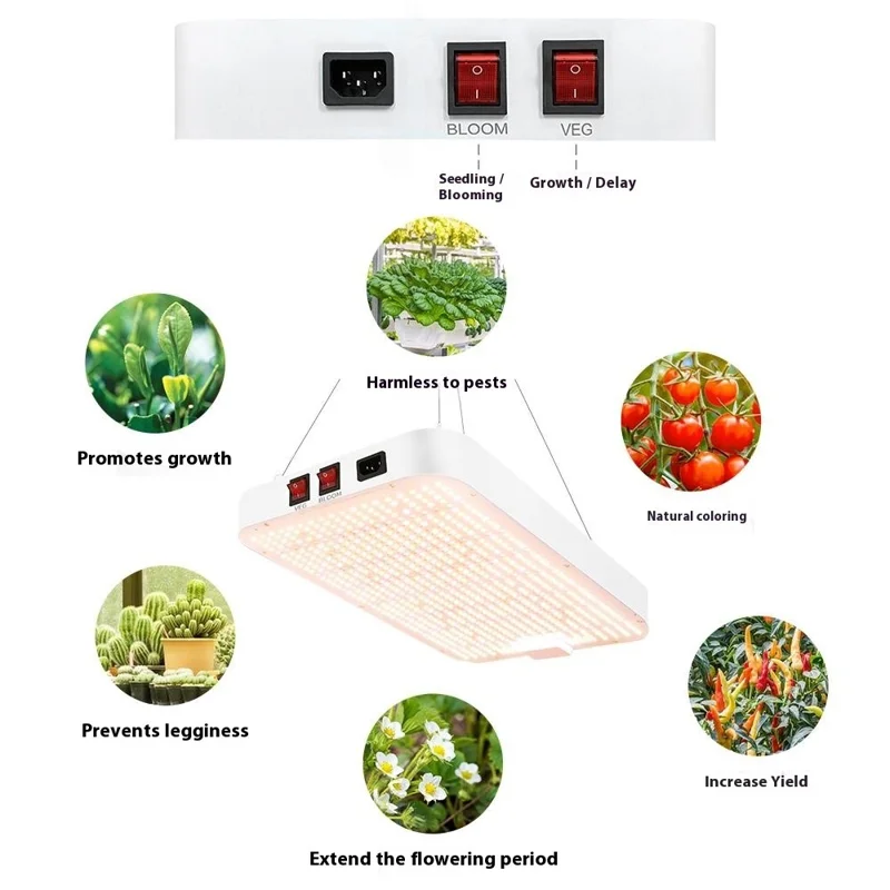 608 LEDs Full Spectrum Plant Grow Light Sunlight Simulation Segmented Plants Lamp, Small Size - EU Plug