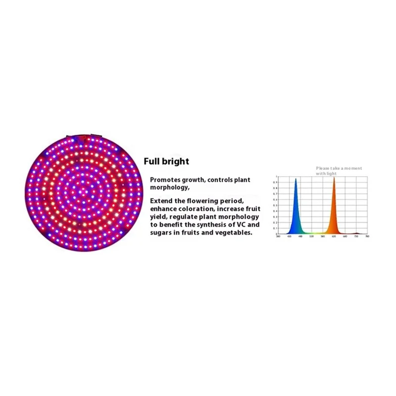 Lâmpada de Crescimento G Estilo Brilho Total com Tripé Formato Redondo Luz de Crescimento de Espectro Completo - Plugue EUA