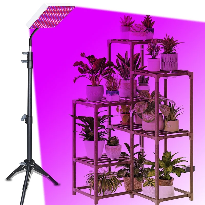Luz de Crescimento Quadrada de Espectro Completo Style G VEG and Bloom para Plantas Internas, Lâmpada de Cultivo com Tripé, Plugue EU