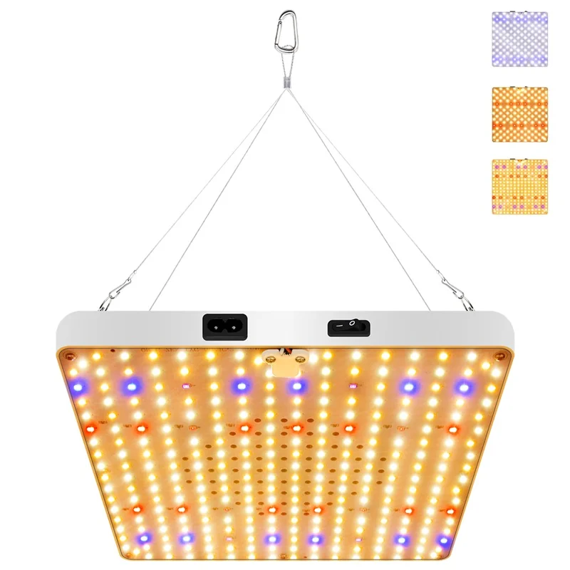 Luz de Crescimento de Formato Quadrado Estilo G com Simulação de Luz Solar, Lâmpada LED para Vegetação e Floração com Fio de Suspensão, Plugue EU