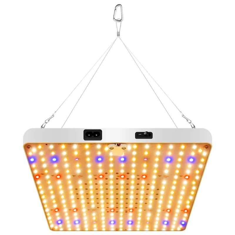 Luminária de Crescimento G Formato Quadrado com Simulação de Luz Solar, Fio de Suspensão, Luz LED Completa para Vegetação e Floração, Plugue EU