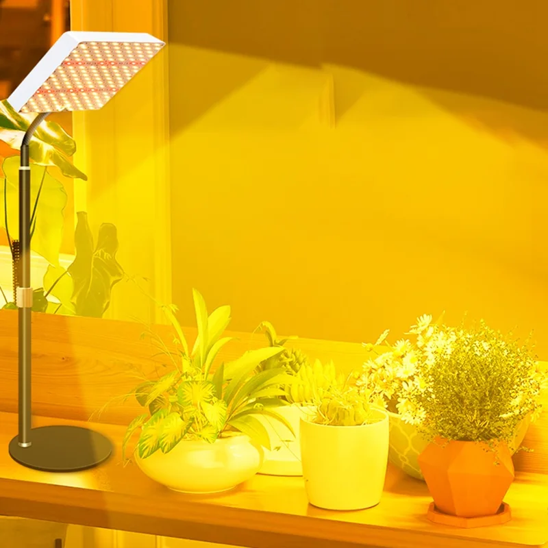 Luz de Crescimento de Mesa em Forma de G Quadrada, Simulação de Luz Solar, Luz LED para Vegetação e Floração, Brilho Total, Plug EU