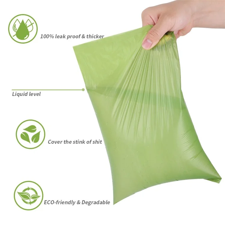 16 Rouleaux de Sacs Biodégradables et Compostables pour Déchets de Chien, Fuites Étanches avec Distributeur