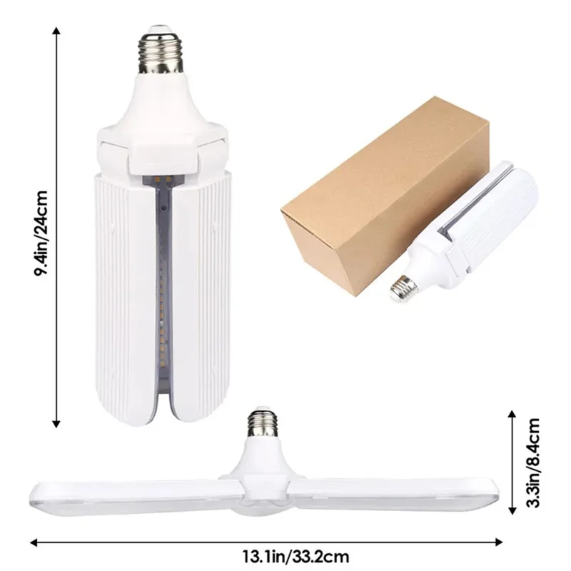 ZW0271 3-Leaf 150W LED Grow Light E27 Screw Warm Light Full Spectrum Plant Light - US Plug