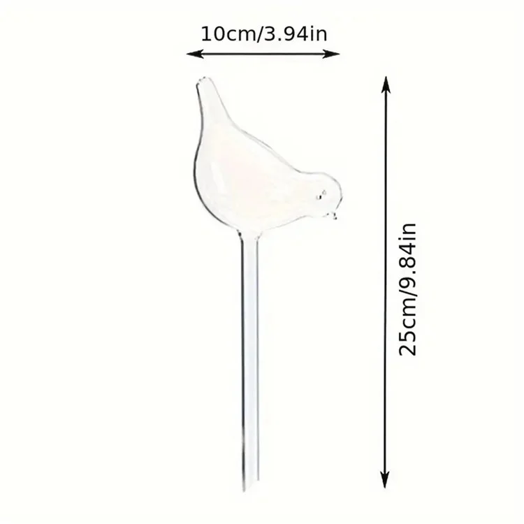 5Pcs Distributeur d'eau en forme d'oiseau de 90ml, Système d'irrigation au goutte-à-goutte en PVC, Dispositif d'arrosage automatique, Taille L - Transparent