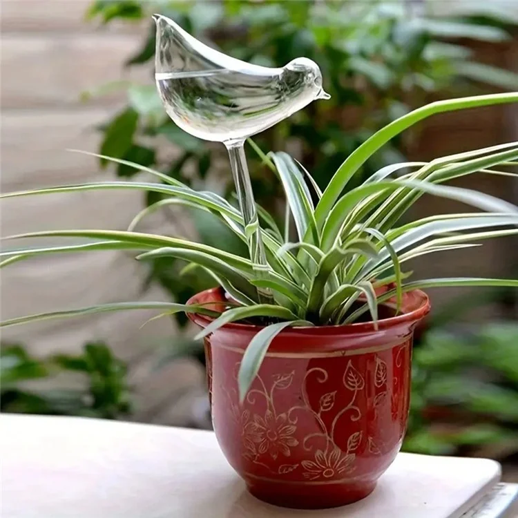5Pcs Distributeur d'eau en forme d'oiseau de 90ml, Système d'irrigation au goutte-à-goutte en PVC, Dispositif d'arrosage automatique, Taille L - Transparent
