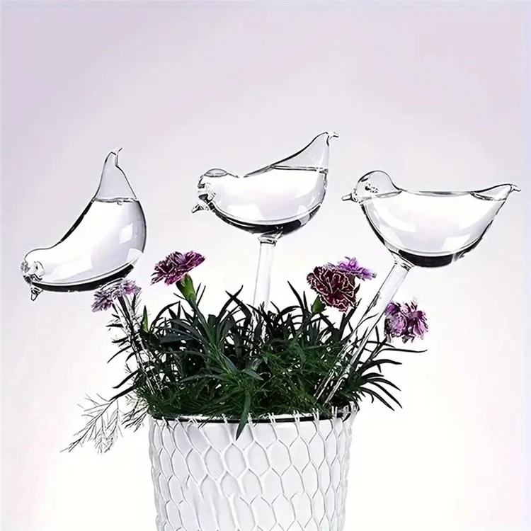 5Pcs Distributeur d'eau en forme d'oiseau de 90ml, Système d'irrigation au goutte-à-goutte en PVC, Dispositif d'arrosage automatique, Taille L - Transparent