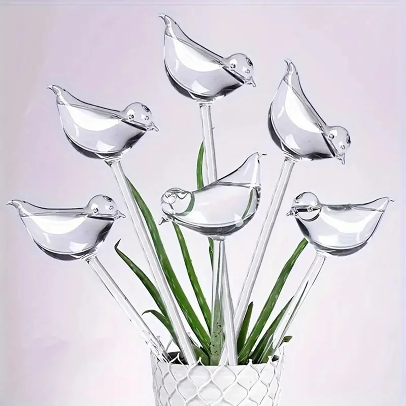 90ml Bird Shape Auto Plant Watering Device PVC Self-Watering Spikes for Indoor / Outdoor Plants - Transparent