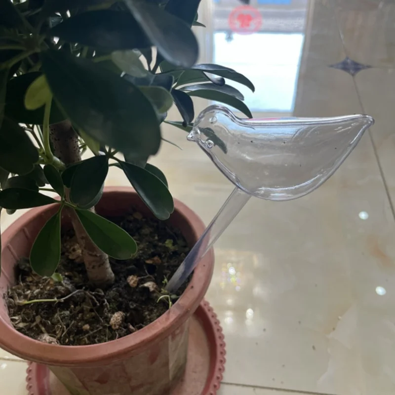 90ml Bird Shape Auto Plant Watering Device PVC Self-Watering Spikes for Indoor / Outdoor Plants - Transparent