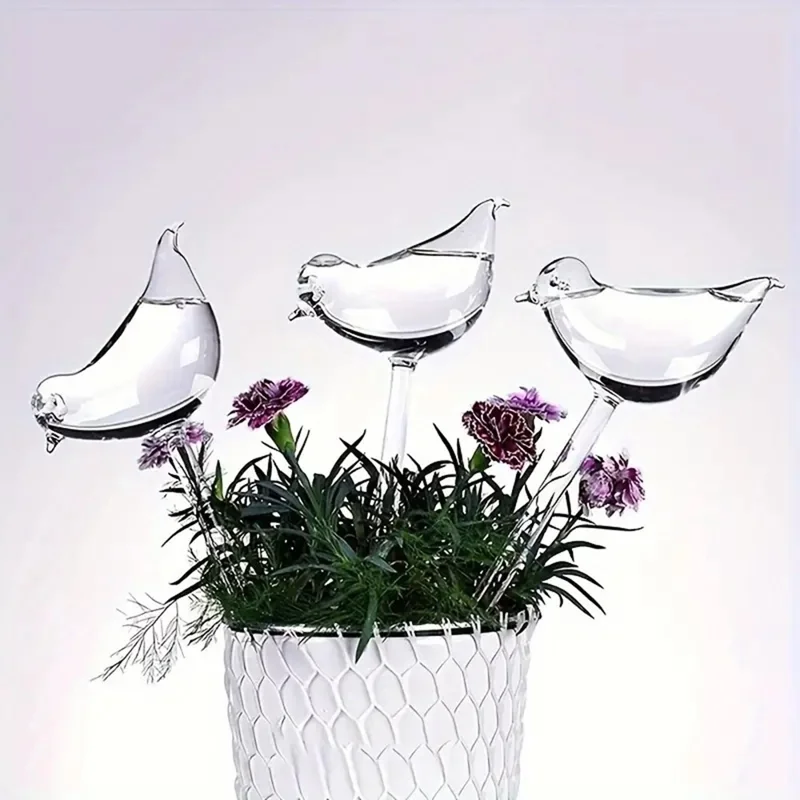 90ml Bird Shape Auto Plant Watering Device PVC Self-Watering Spikes for Indoor / Outdoor Plants - Transparent