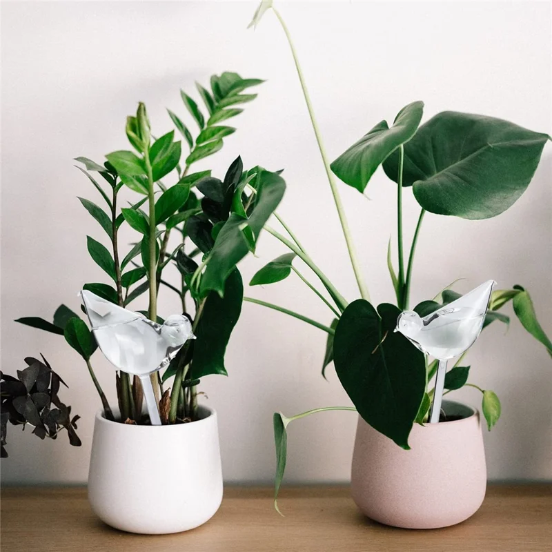 90ml Bird Shape Auto Plant Watering Device PVC Self-Watering Spikes for Indoor / Outdoor Plants - Transparent