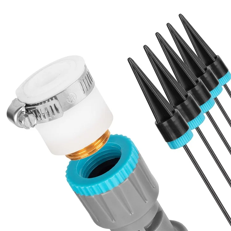 Système d'Arrosage de Jardin avec Kit d'Irrigation à 10 Têtes de Goutte-à-Goutte pour Plantes d'Intérieur et d'Extérieur, Dispositif d'Auto-Irrigation