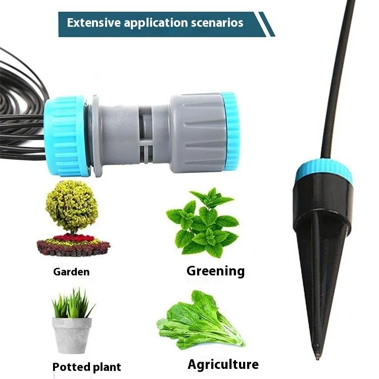 Système d'Arrosage de Jardin avec Kit d'Irrigation à 10 Têtes de Goutte-à-Goutte pour Plantes d'Intérieur et d'Extérieur, Dispositif d'Auto-Irrigation