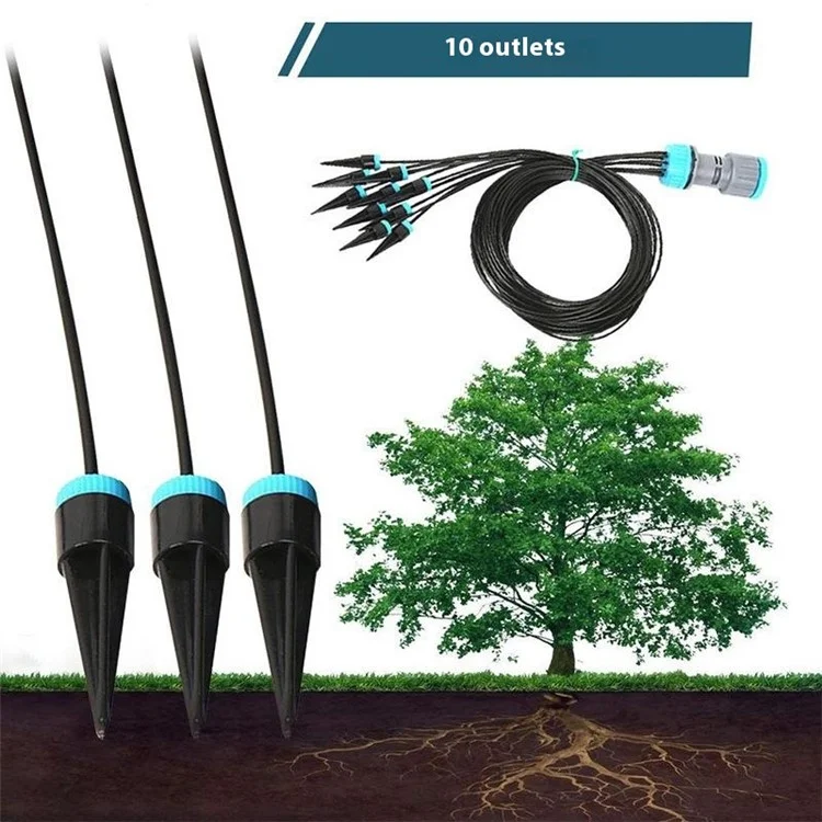 Système d'Arrosage de Jardin avec Kit d'Irrigation à 10 Têtes de Goutte-à-Goutte pour Plantes d'Intérieur et d'Extérieur, Dispositif d'Auto-Irrigation