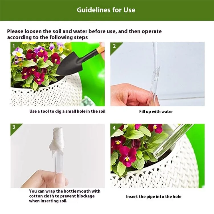 6 Stück / Set Glas-Pflanzen-Bewässerungskugeln Selbstbewässernde Kugeln für Innen- und Außenpflanzen Automatisches Bewässerungssystem