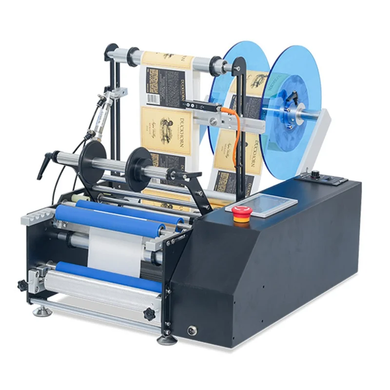 Máquina de rotulagem semi-automática HL-T-200 para produtos cilíndricos - Plugue da UE