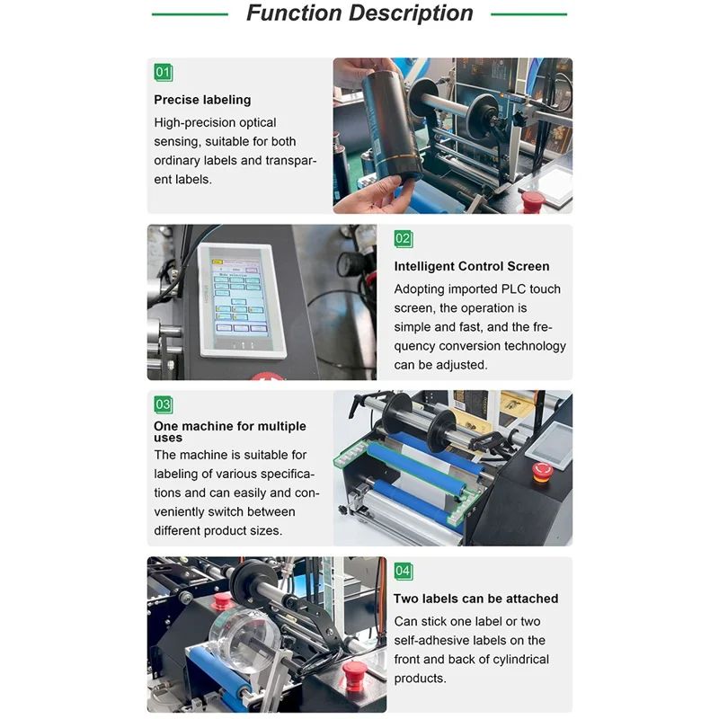 Máquina de rotulagem semi-automática HL-T-200 para produtos cilíndricos - Plugue da UE