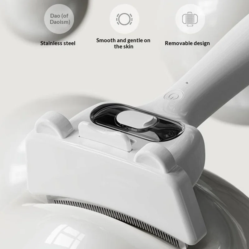 PH-C003 Pet Spray Grooming Comb 2 Modes 500mAh USB-C Deshedding Brush for Dogs and Cats - White