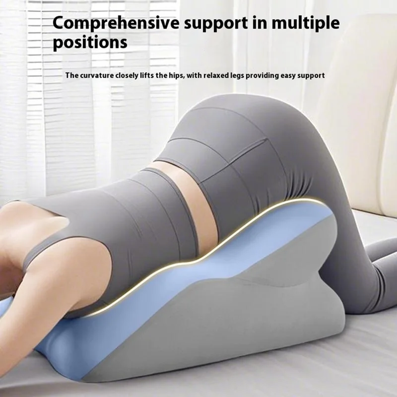Multi-Functional Couples Conception Support Pillow Memory Foam Prone Position Pillow without Small Cushion - Blue / Grey