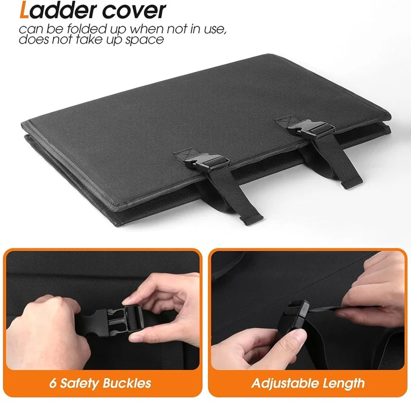 Лестница для двухъярусной кровати Оксфордская ткань + Защитная крышка для безопасности лестницы из ПВХ с блокировкой для защиты детей от лазания - Черный