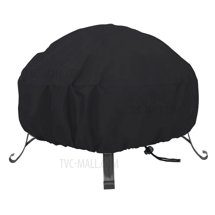 420D Oxford Cloth Patio Fire Pit Cover Protector Wasserdicht Outdoor Rund Grill BBQ Ofen Abdeckung 112x61cm (44-Zoll)