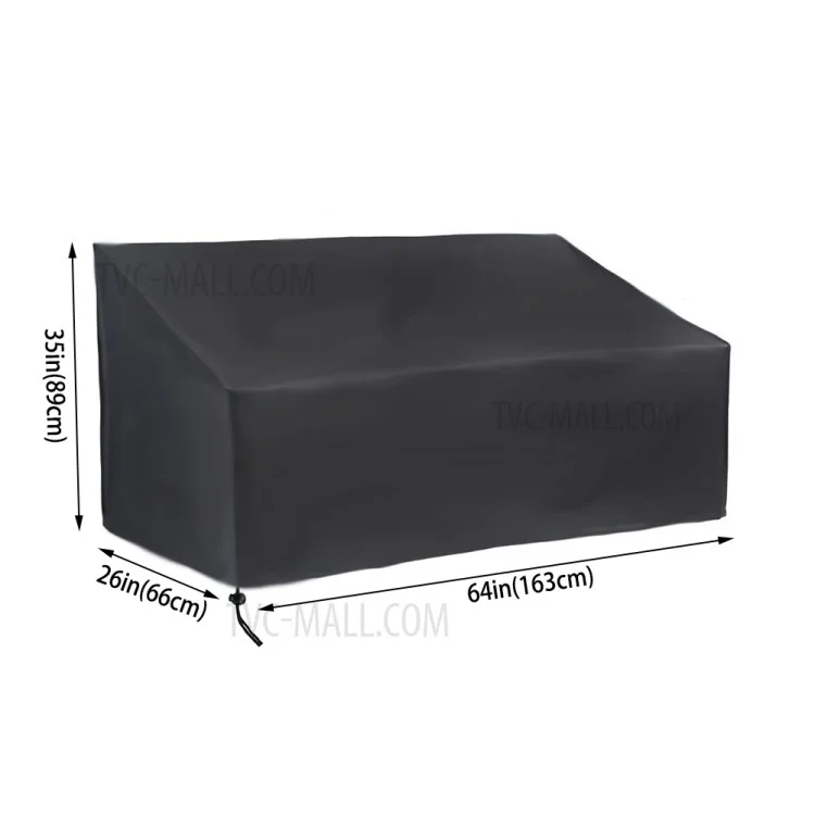 Housse de protection pour mobilier de jardin 3 places en tissu Oxford 210D étanche [163x66x89cm]