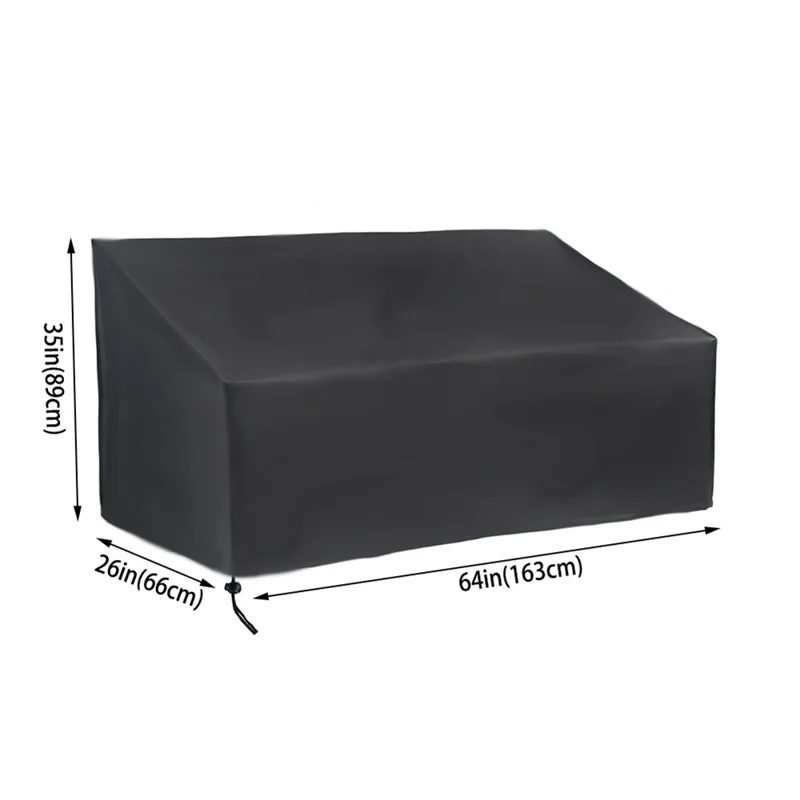 3 Seats 420D Oxford Cloth Waterproof Chair Cover Outdoor Garden Park Patio Benches Furniture Rain Snow Dust Protector 163x66x89cm