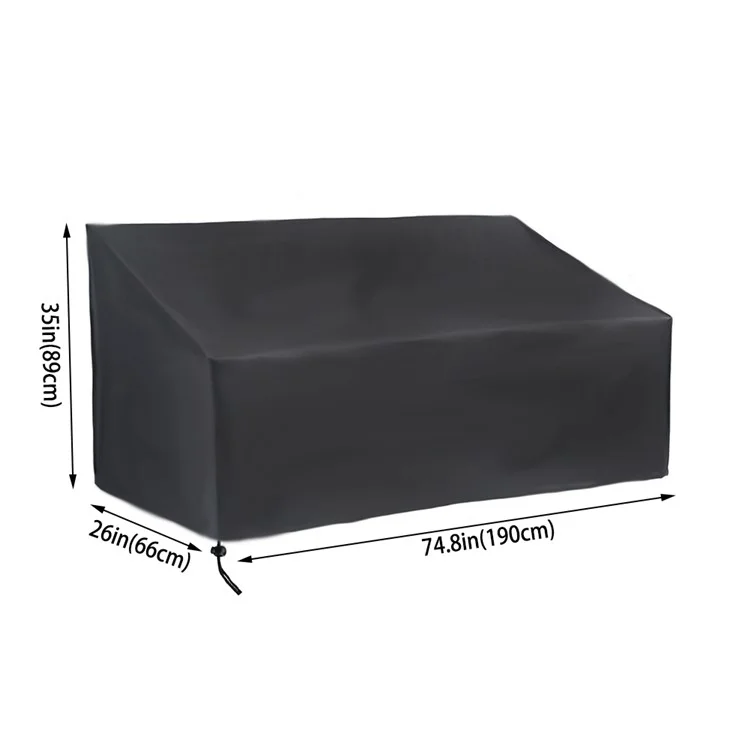 4 posti 210D Tessuto impermeabile per esterni Giardino Mobili Coperture Pioggia Neve Sedia Copertura antipolvere [190x66x89cm]