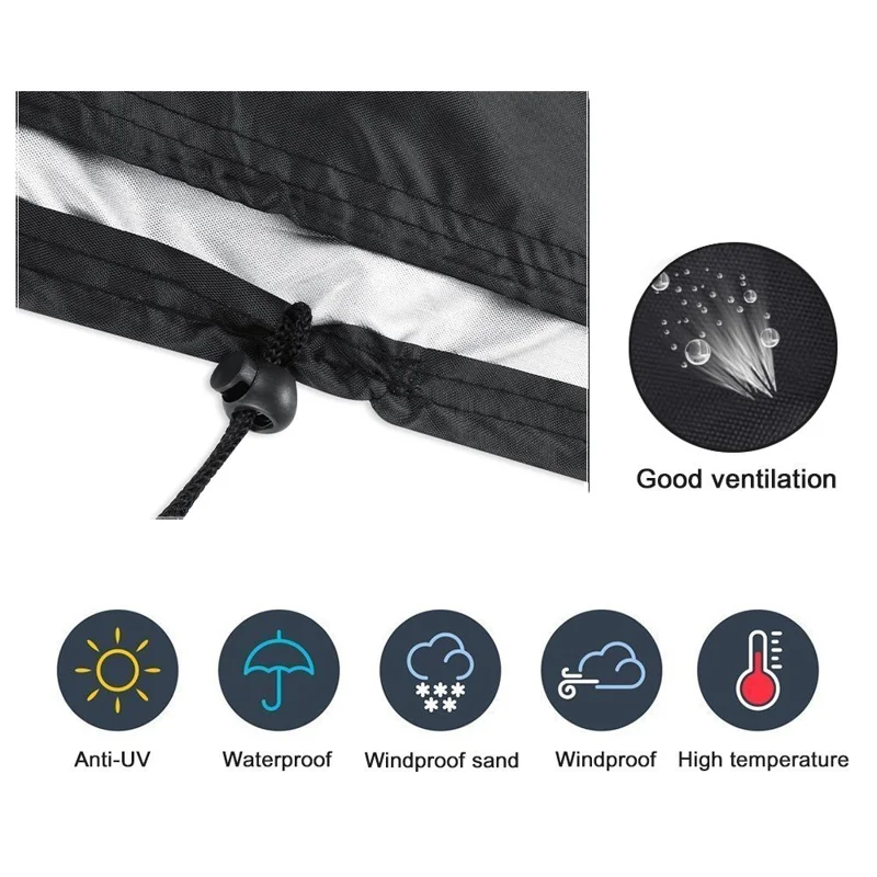 4 Seats 420D Oxford Cloth Waterproof Chair Cover Garden Park Patio Outdoor Benches Furniture Rain Snow Dust Protector Cover 190x66x89cm