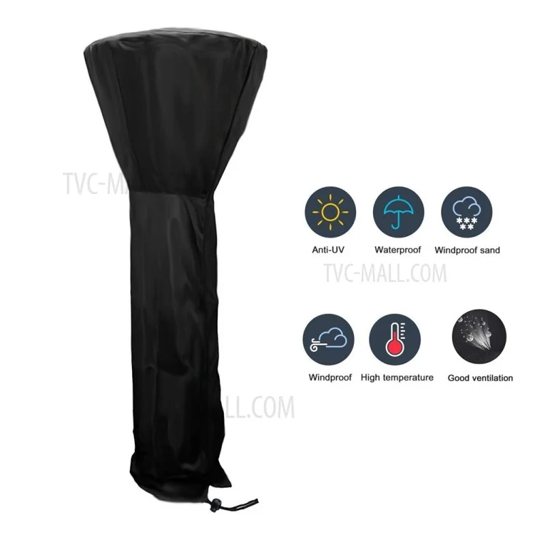 Cubierta protectora de tela Oxford impermeable y resistente al polvo para calentador de aire de jardín al aire libre, 240x92x59CM