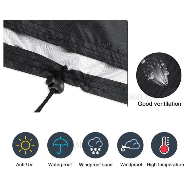 Cubierta protectora de tela Oxford impermeable y resistente al polvo para calentador de aire de jardín al aire libre, 240x92x59CM
