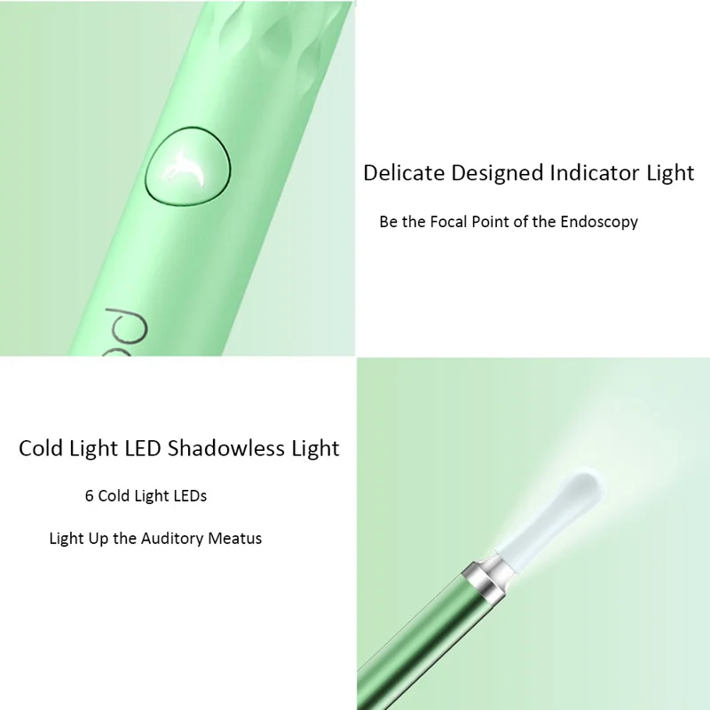 BEBIRD R3 Rechargeable WiFi Endoscope Ear Cleaner Wireless Otoscope Camera Ear Picker Cleaning Tool - White