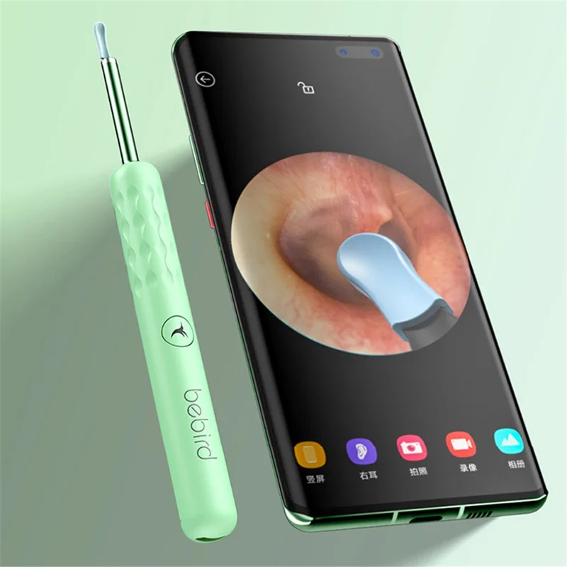 BEBIRD R3 Rechargeable WiFi Endoscope Ear Cleaner Wireless Otoscope Camera Ear Picker Cleaning Tool - White