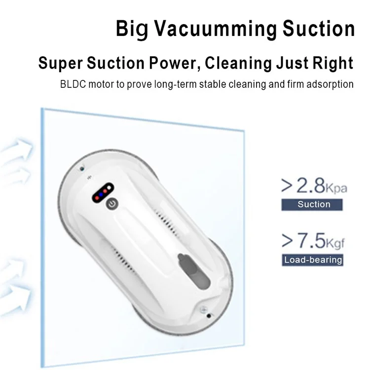 BO-699 Automatic Water Spray Household Window Cleaner Glass Cleaning Robot Vacuum Cleaner with APP Remote Control - EU Plug