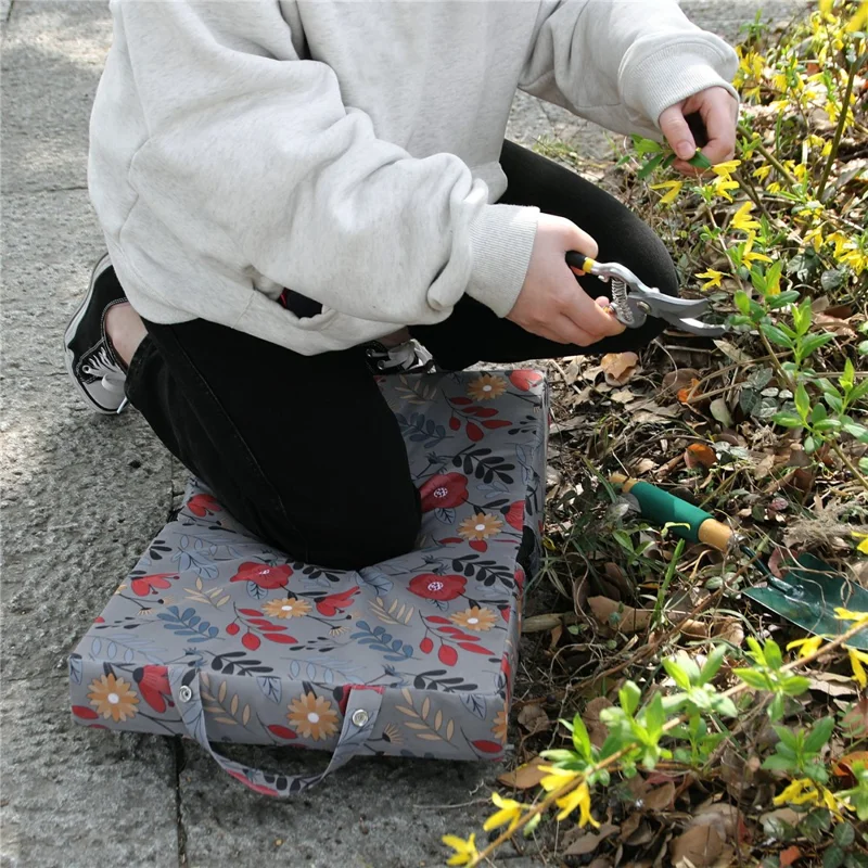 Almohadilla para arrodillarse para el trabajo en el jardín, de tela Oxford 600D, con protección para las rodillas, estera de jardín, 56x34x6 cm - Gris