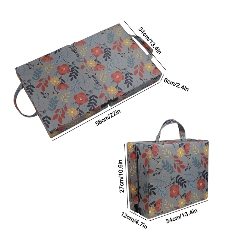 Almohadilla para arrodillarse para el trabajo en el jardín, de tela Oxford 600D, con protección para las rodillas, estera de jardín, 56x34x6 cm - Gris