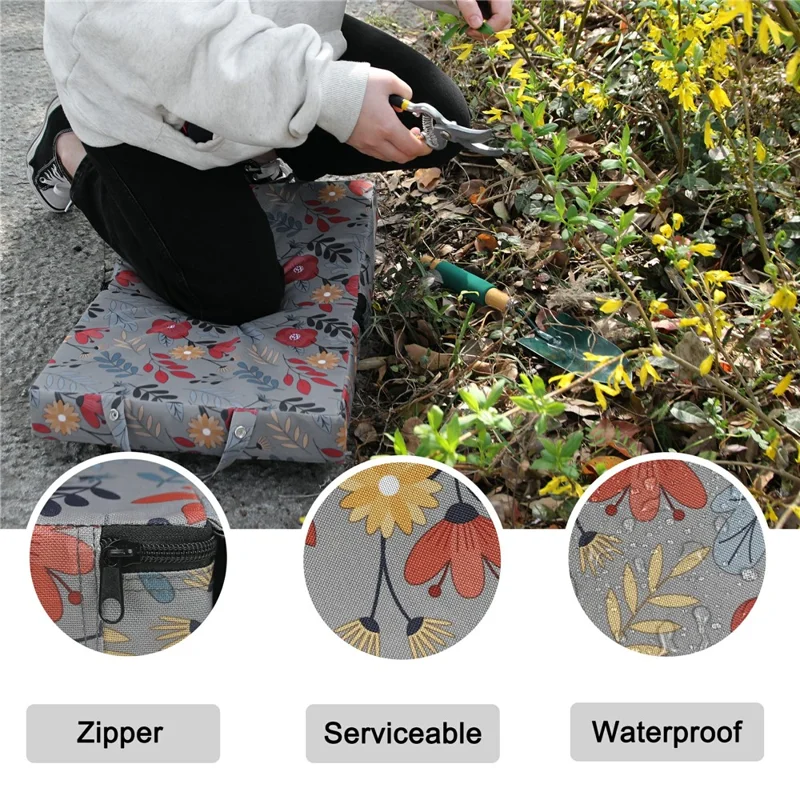 Almohadilla para arrodillarse para el trabajo en el jardín, de tela Oxford 600D, con protección para las rodillas, estera de jardín, 56x34x6 cm - Gris