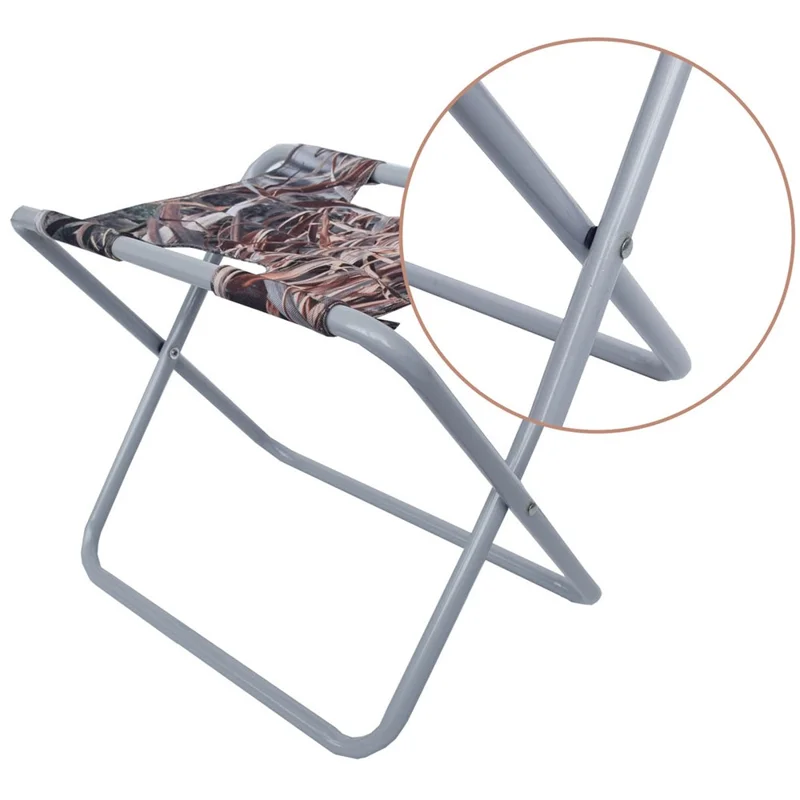 Outdoor Gardening Folding Stool with Detachable Oxford Cloth Tool Bag, 12.9x10.6x13.7 Inch - Black  /  Grey