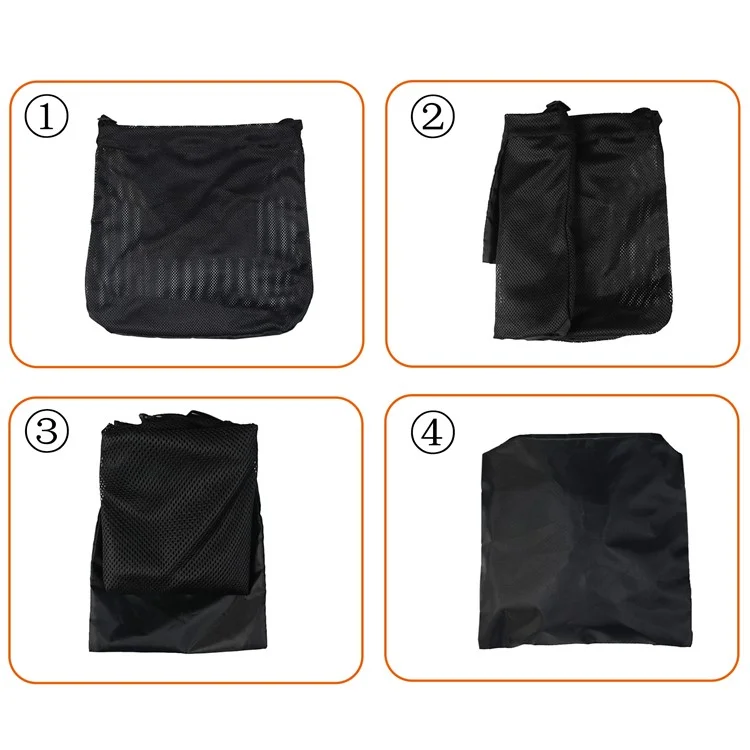 844801 Bolsa de Almacenamiento de Malla Transpirable de Lona Oxford para Recogida de Setas, 45x42cm - Negro