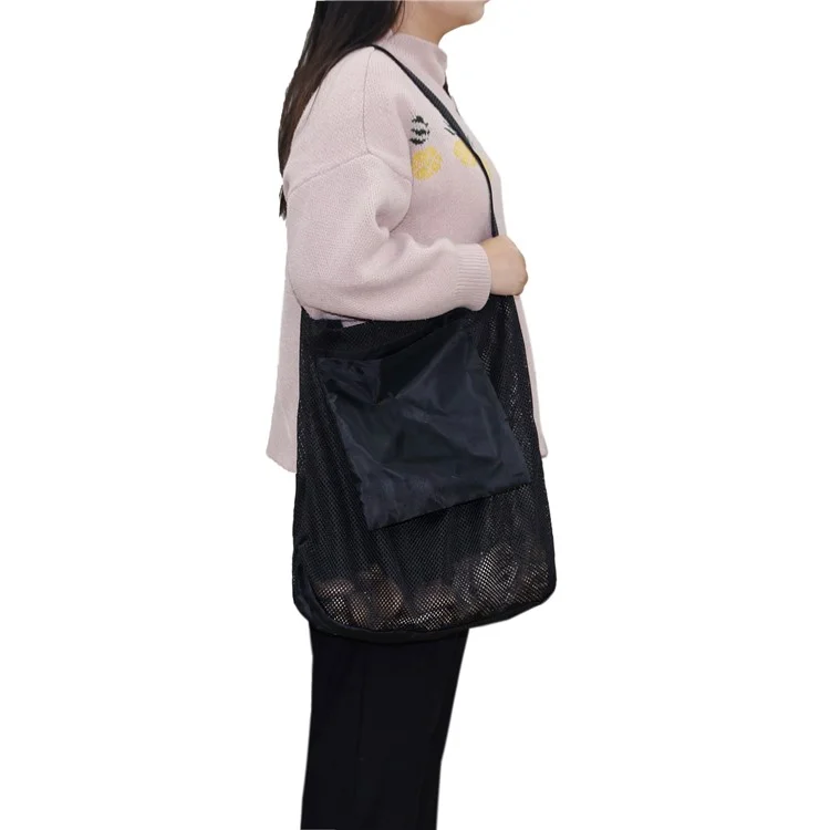 844801 Bolsa de Almacenamiento de Malla Transpirable de Lona Oxford para Recogida de Setas, 45x42cm - Negro