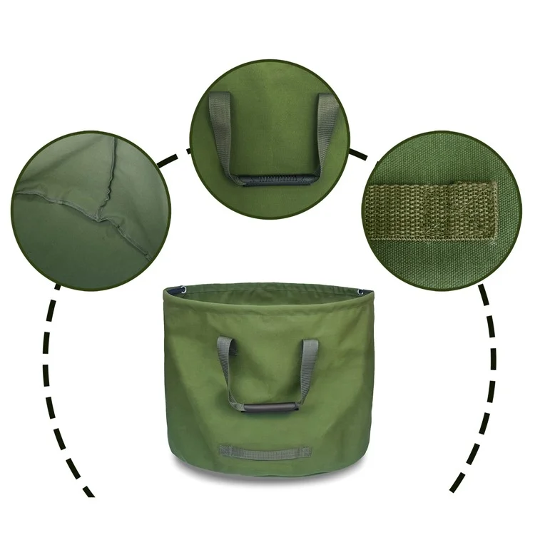 823102 Gartenabfallbehälter Laubsammelstaubbeutel Wasserdichter Lagerungssack aus Leinen