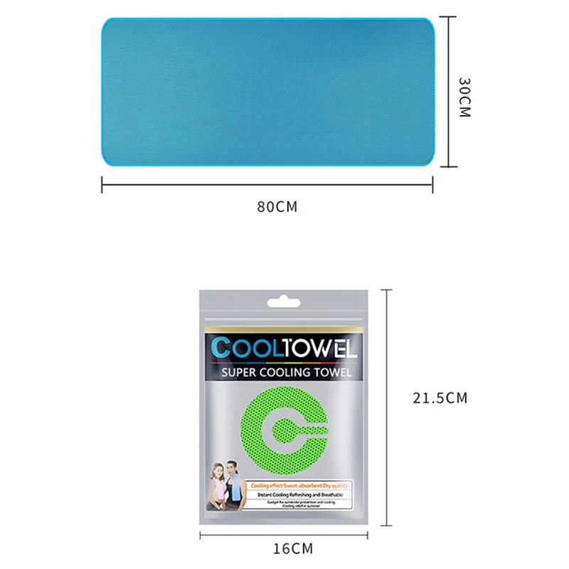 BLJ-001 Ice Handtuch Outdoor Sports Schweißband Sommer Kühlschal, 30x80cm - Grau