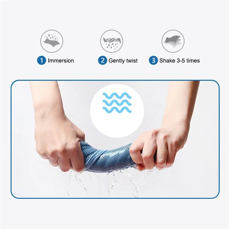 BLJ-001 30x100cm Cold Feeling Sweat Absorbing Towel Quick-Drying Sport Exercise Towel - Blue