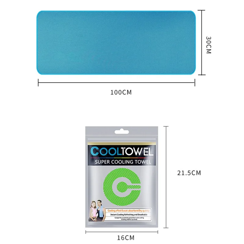 BLJ-001 30x100cm Cold Feeling Sweat Absorbing Towel Quick-drying Sport Exercise Towel - Light Brown