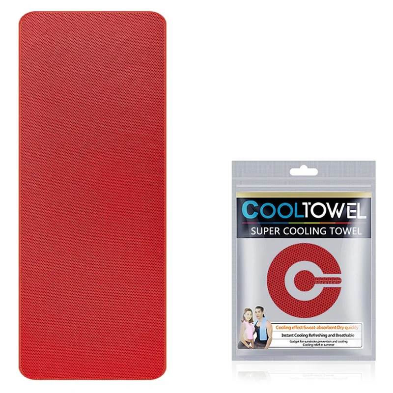 BLJ-001 30x100cm Cold Feeling Sweat Absorbing Towel Quick-drying Sport Exercise Towel - Red