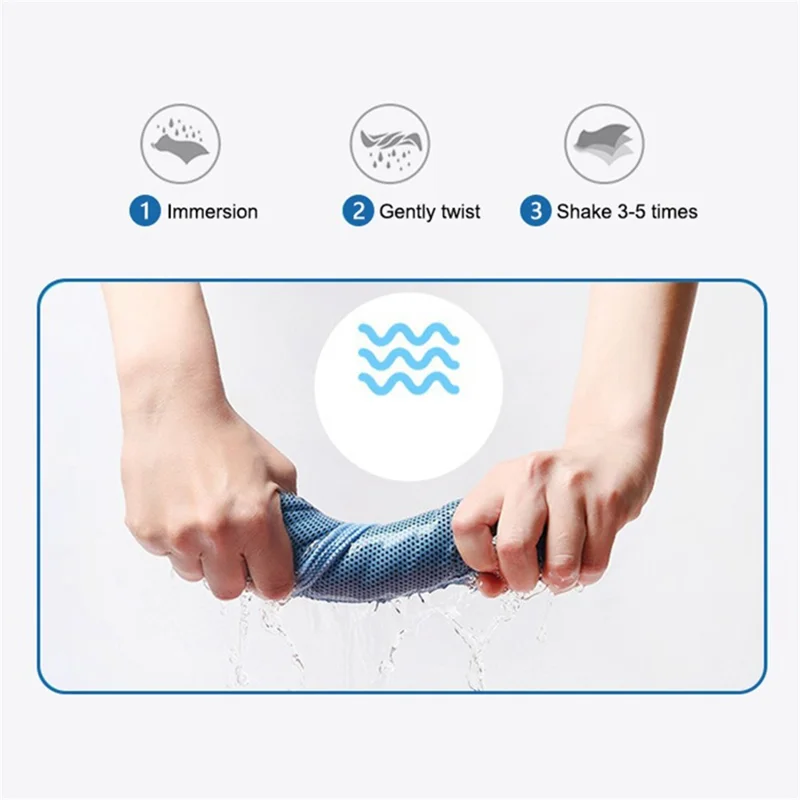 BLJ-001 30x100cm Cold Feeling Sweat Absorbing Towel Quick-drying Sport Exercise Towel - Grey