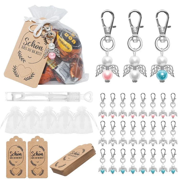 Regalo de Navidad Juego de 100 piezas / Decoración Llavero Ángel Alas Colgante Llavero Souvenir Regalo de Boda