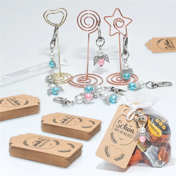 Regalo de Navidad Juego de 100 piezas / Decoración Llavero Ángel Alas Colgante Llavero Souvenir Regalo de Boda