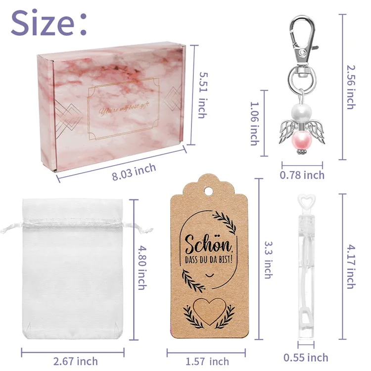 Regalo de Navidad Juego de 100 piezas / Decoración Llavero Ángel Alas Colgante Llavero Souvenir Regalo de Boda